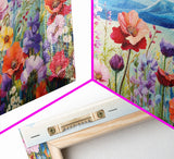 Wildflower Meadow, Wildflower Wall Art, Floral Print, Canvas Print, Set Of 3 Prints, Wall Art, 3 Piece Wall Art, Country Home Decor