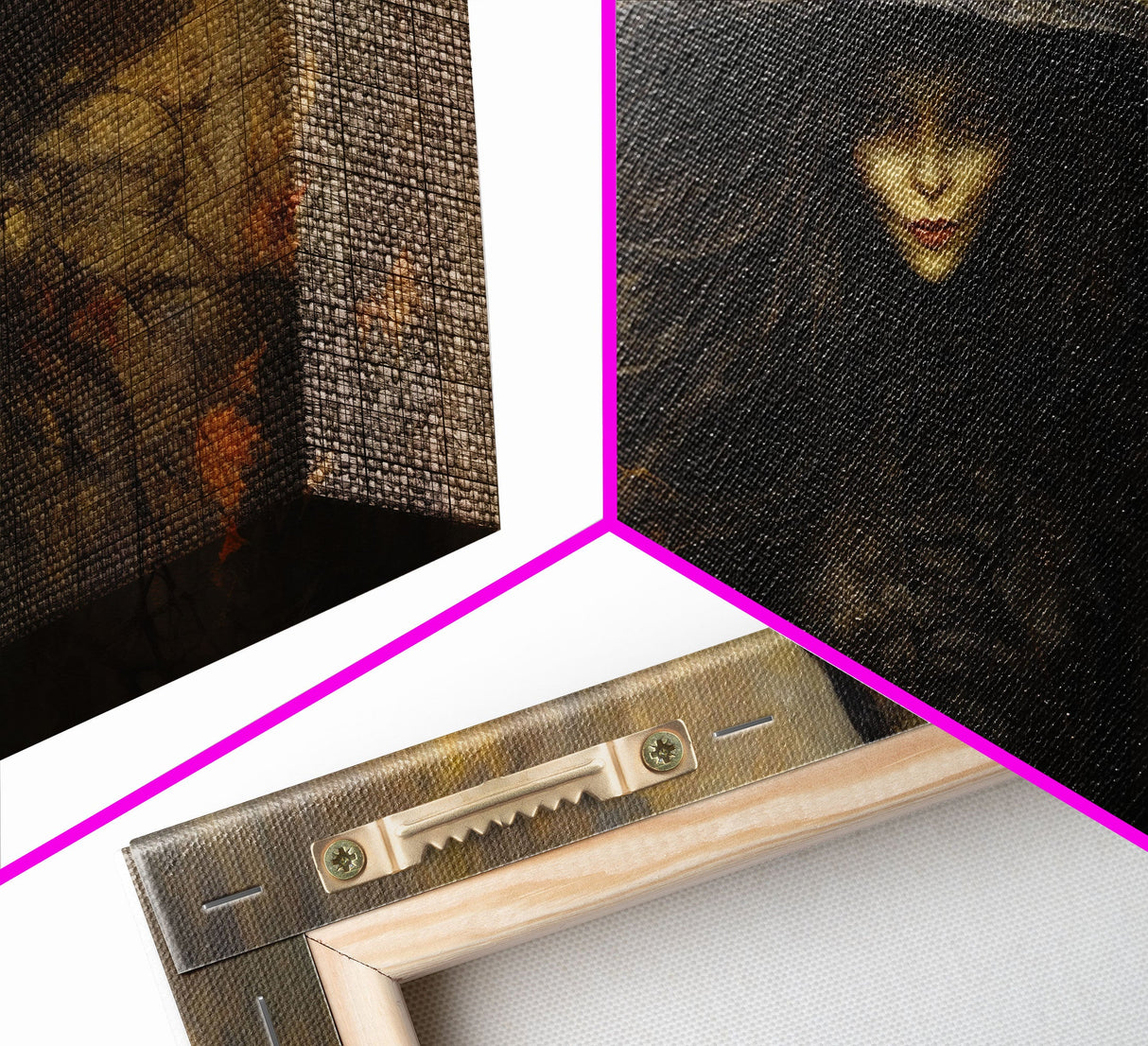 The Witch, Framed Canvas Print, Halloween Decor, Witch Painting, Horror Prints, Goth Art, Witchy Decor, Halloween Wall Art