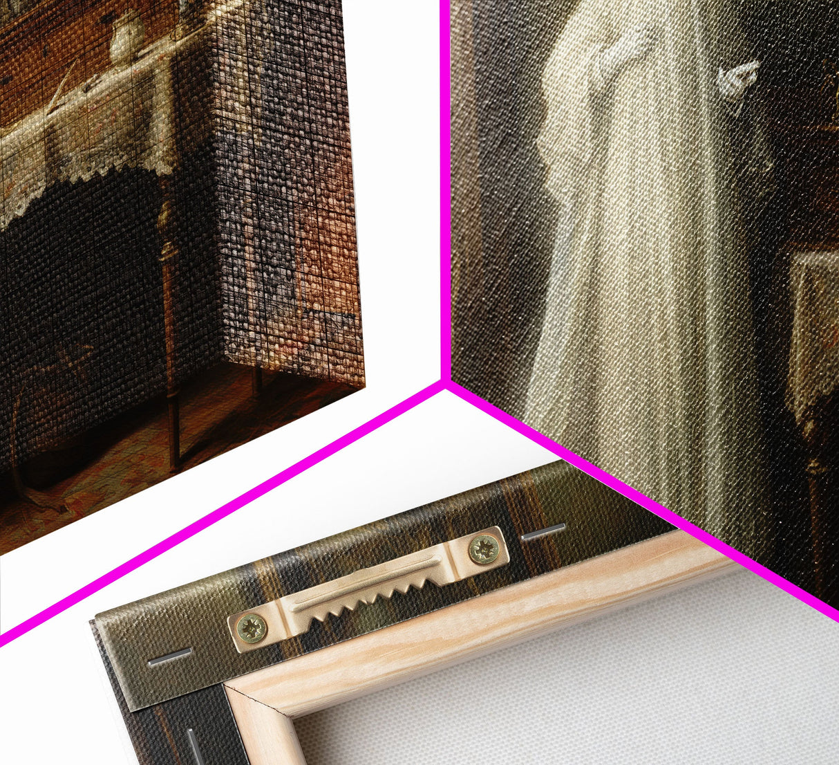 Sheet Ghost Wall Art, Framed Canvas Print, halloween decor, Halloween wall art,  ghost print, dark academia, victorian oil painting