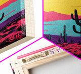 Saguaro National Park Arizona Travel Art, National Park Print, Minimalist Travel Art, Midcentury Modern Style Landscape Painting