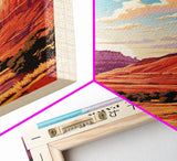 Capitol Reef National Park Utah Travel Art, National Park Print, Minimalist Travel Art, Midcentury Modern Style Landscape Painting