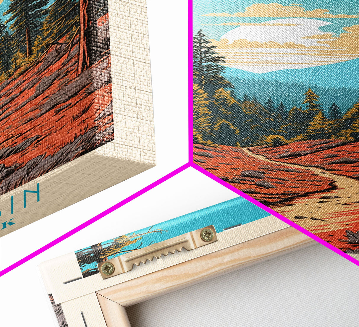 Grand Teton National Park Travel Poster Art, Canvas Print Wall Art, Nevada Travel Art, Midcentury Modern Travel Decor, MCM Wall Art