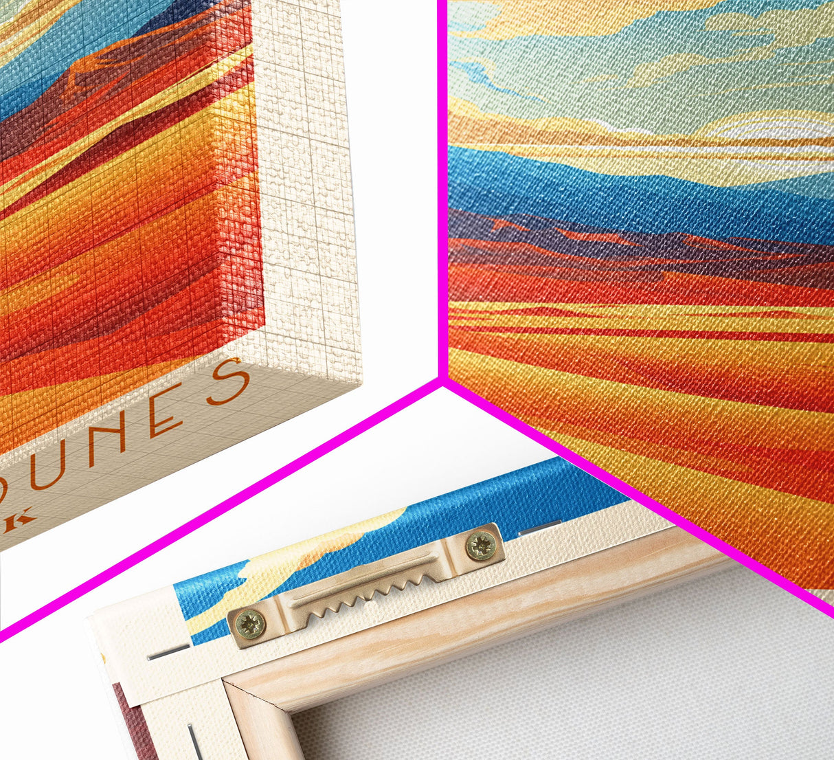 Great Sand Dunes National Park Colorado Travel Art, National Park Print, Minimalist Travel Art, Midcentury Modern Style Landscape Painting