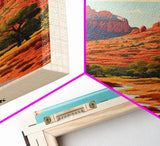 Zion National Park Utah Travel Art, National Park Print, Minimalist Travel Art, Midcentury Modern Style Landscape Painting