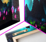 Luminescent trail in the forest, fantasy art, RPG concept art, canvas print, tiny worlds, glowing mushrooms out of focus, miniature worlds