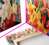 The Samurai, Framed Canvas Print, Panoramic Wall Art, Japanese Warrior Among The Cherry Blossoms, Retro Japanese Watercolor Painting