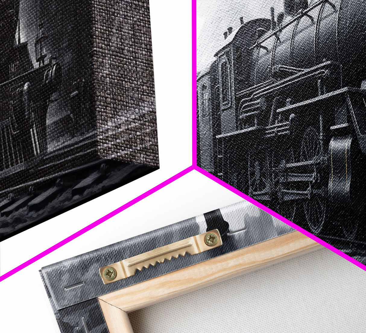 Steam Train Wall Art Framed Canvas Print, Framed Art, Train Decor, Conductor Art, Train Art, Train Gifts