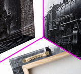 Steam Train Wall Art Framed Canvas Print, Framed Art, Train Decor, Conductor Art, Train Art, Train Gifts