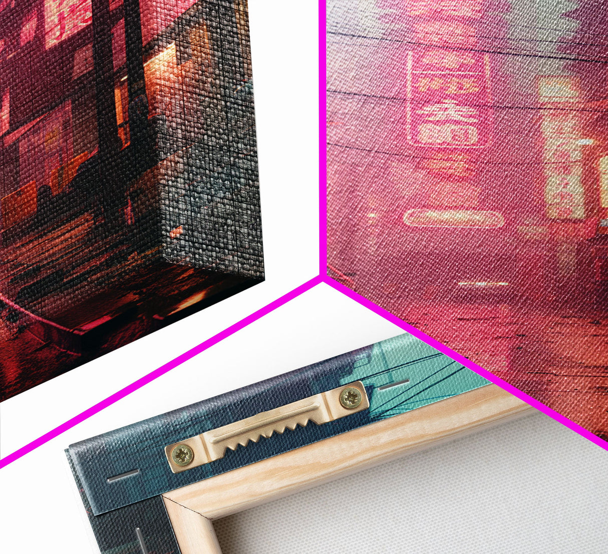Japanese Wall Art, Asian Wall Art, Neon Lights, Street Wall Art, Canvas Print, Wall Hanging, Portrait Art, Gift For Men, Teen Boy Wall Art