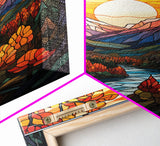 Fall Wall Art, Abstract Nature Print, Forest Wall Art, Canvas Print, Wall Hanging, Portrait Art, Dining Room Decor, Moving Gift, Room Decor