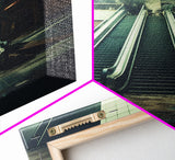 Escalator, Abandoned Building, Moody Wall Art, Horror Art Print, Canvas Print, Wall Hanging, Portrait Art, Nerdy Home Decor, Bedroom Prints