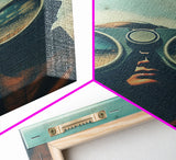 The Spy, Atomic Age Binoculars, Framed Canvas Print, Vaporwave Photography Print, Retro / Minimalist Wall Art