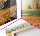 An Abandoned Tennis Court - Old Found Footage Photography - Framed Canvas Print - Urban Decay - Vaporwave Wall Art