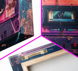 Vaporwave Cassette Tape Wall Art, Framed Canvas Print, 1980s Inspired Home Decor, Retro Art, 80s Decor, Aesthetic Decor