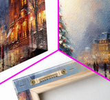 Winter Wonderland Canvas Print - Christmas Village - Christmas Decor - Winter Centerpiece - Christmas Tree In The Village Square