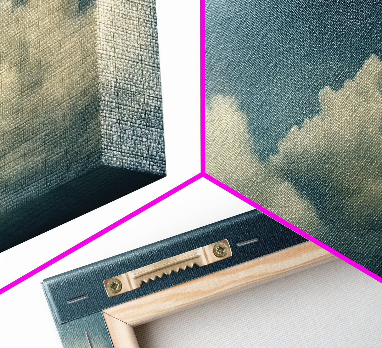 Wide Format Clouds Wall Art - Panoramic Print - Framed Canvas Print - Panoramic Framed Canvas Cloudy Art Print - Clouds On A Blue Sky