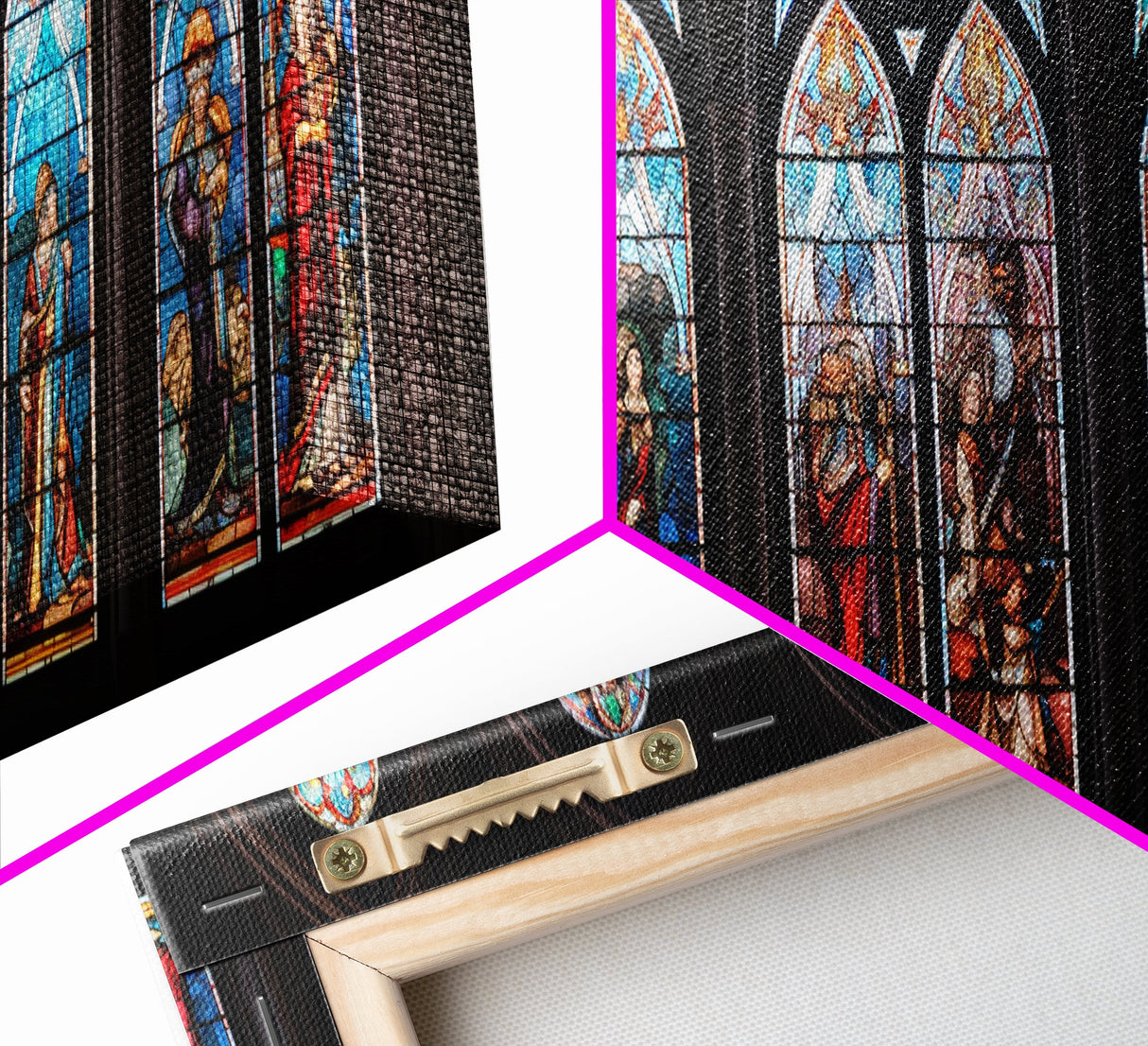 Stained Glass Windows Canvas Print, Stained Glass Painting On Canvas, Church Stained Glass Windows Fine Art Print