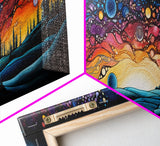 Abstract Galaxy Print, Framed Wall Art, Canvas Print, Van Gogh Inspired Art, Astronomy Gift, Living Room Decor, FREE SHIPPING