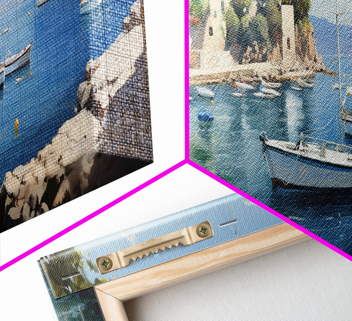 The Italian Coast - Framed Canvas Print - Beautiful Wall Art - Nautical Decor - Italian Painting Print - Sunset in Italy