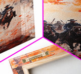 The Posse in Autumn, Wild West Decor, Framed Canvas Print, Manly Wall Art