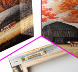 Fall Decor, Barn Amongst The Falling Leaves, Farmhouse Decor, Fall Art, Autumn Decor, Thanksgiving Seasonal Wall Art
