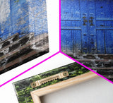 Change2 Mexican Wall Art, Colorful Mexican Door Architecture Painting Framed Canvas Print, Traditional Hacienda Architecture, Ready To Hang