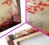 Framed Canvas Print of Autumn Path with Fall Leaves, Seasonal Wall Art, Modern Farmhouse, Gift Idea, Rustic Fall Decor, Autumn Landscape