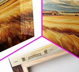 Cowboys Riding into the Sunset Framed Canvas Print, Dramatic Landscape with Riders Open Sky, Perfect Western Wall Art Fall Rustic Home Decor