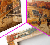Framed Canvas Print Autumn Cowboy Riders in Fall Colors, Perfect Autumn Decor, Rustic Western Wall Art, and Seasonal Fall Wall Print