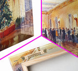Elegant Ballroom Christmas Party Scene, Framed Canvas Print, Holiday Wall Art, Christmas Decor, Wall Art, Seasonal Decor, Best Gift Idea