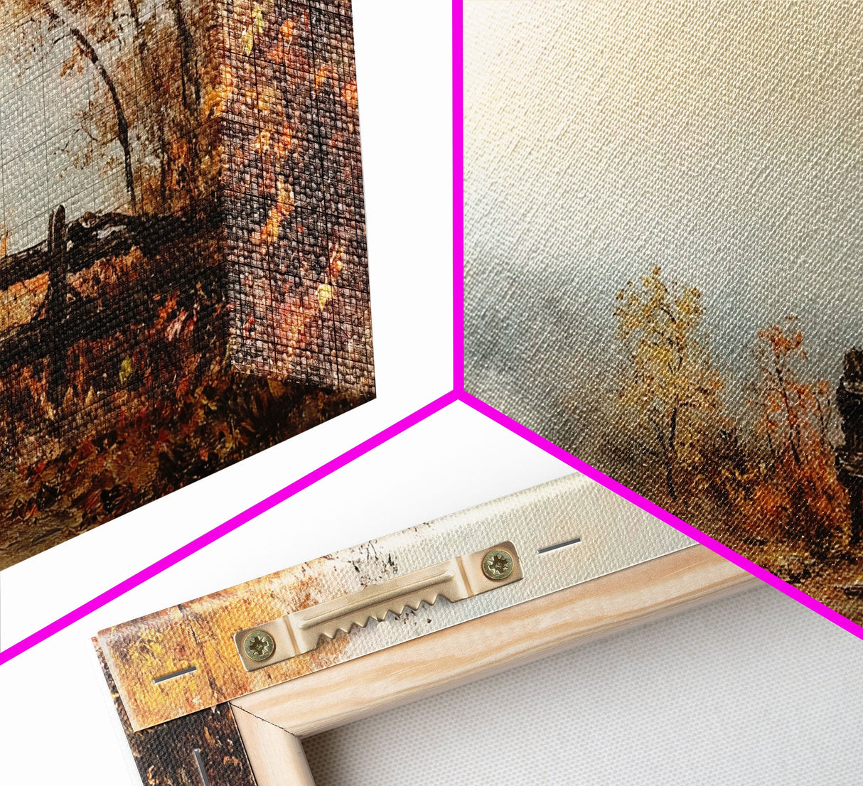 Nostalgic Farmhouse Christmas, Framed Canvas Print, Moody / Seasonal Autumn Centerpiece, Rustic / Primitive Wall Art