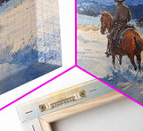 Cowboy In Golden Light Framed Canvas Print Tall Art Autumn Country Landscape Fall Decor Rustic Western Wall Art Farmhouse Decor Gift