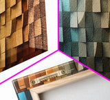 Waves - Abstract Geometric Painting Wall Art - Wood Framed Canvas Print - Abstract Home Decor
