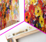 Panoramic Wildflowers Canvas Print, Wood Framed Wall Art, Beautiful Ultra-Wide Wall Art, Original Flower Painting, Floral Art, Botantical Wall Art