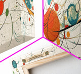 Retro Atomic Age Inspired Abstract Art, Framed Canvas Print, Solar System in Abstract, Mid-century modern Inspired Vintage Art