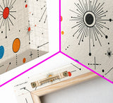 Retro Star Pattern Wall Art Print, Canvas Print, Trendy Art, Eclectic / Kitsch Decor, Midcentury Modern Nursery Decor, Cute Art for Kid's Room
