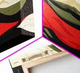 Moody Abstract Painting Print - "Waves" - Panoramic Extra Wide Wall Art, Red, black and Green Wall Art, Modern Art
