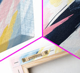 Pastel Abstract Brush Strokes Painting Print, Framed Canvas Art, Panoramic Extra Wide Office Decor, Living Room Or Bedroom Oversized Art