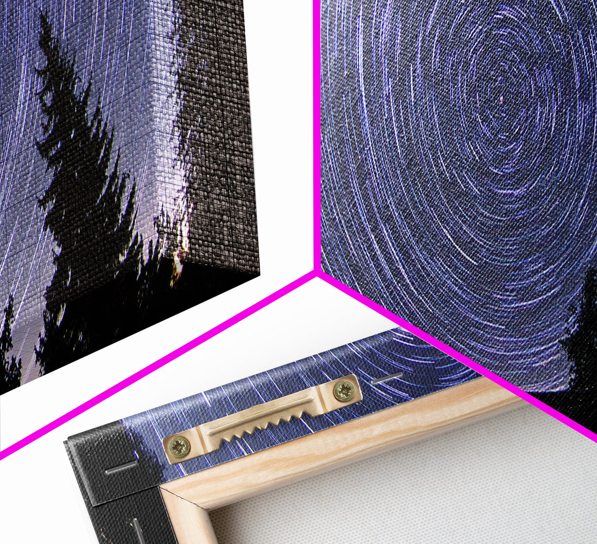 Huge Wall Art Time Lapse Photography Style Print, Panoramic Wall Art, Wood Framed Canvas, Farmhouse Decor, Unique Wall Art