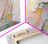 Abstract Moody Floral Wall Art, Framed Canvas Print, Pink and Pastel Wall Art, Large Abstract Flower Texture Wall Art for Above Bed or Sofa