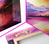 Cute Fantasy Landscape Wall Art Canvas Print, Nursery Decor, Kid's Room Wall Art, Home Decor For Girl's Dorm