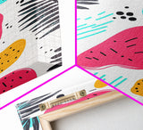 Colorful Abstract Painting Canvas Print, Retro Style Wall Art