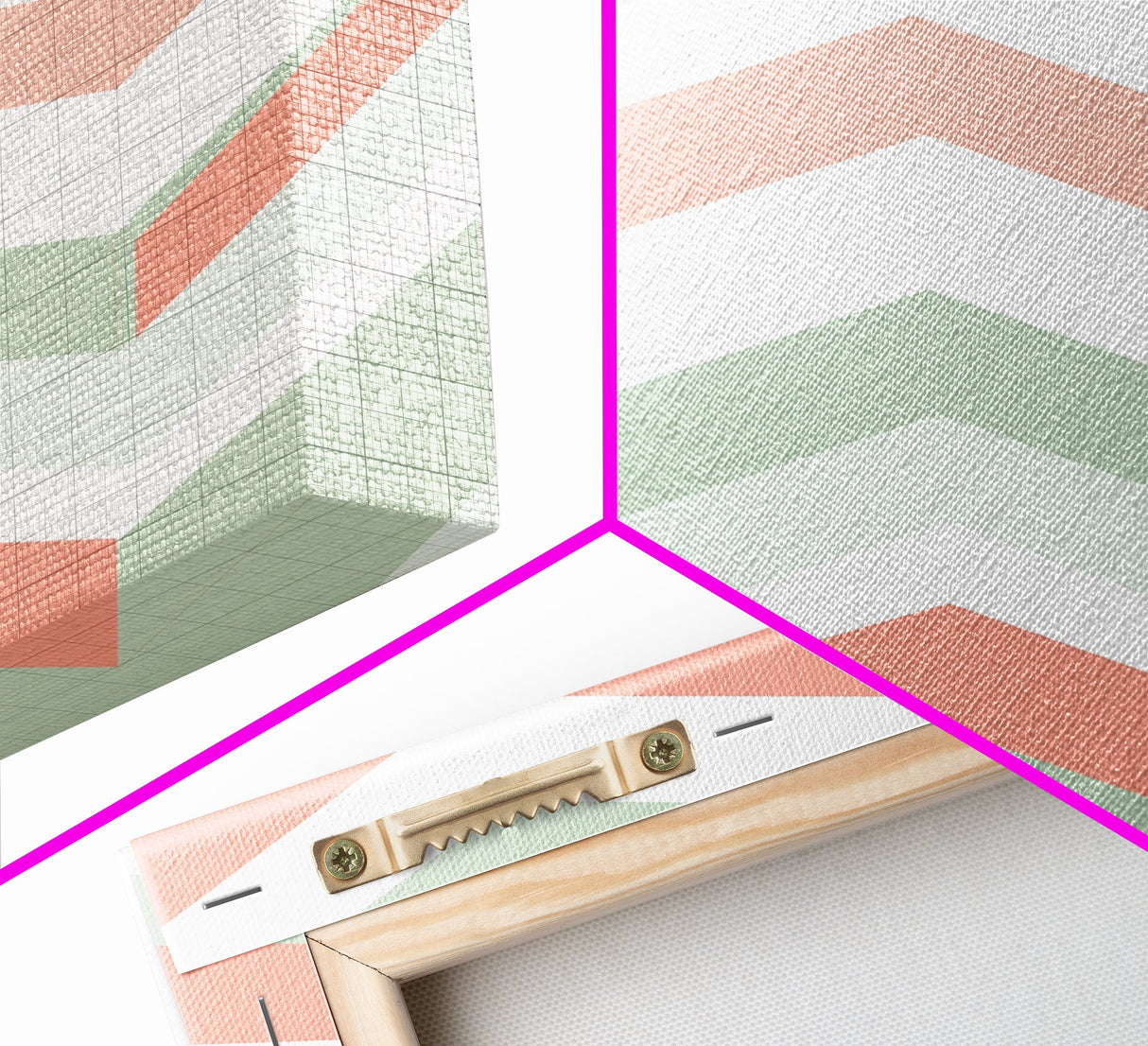 Watercolor Abstract Chevrons Art Print, Framed Canvas Print, Abstract Art Print, Modern Abstract, MCM, Midcentury Modern Decor