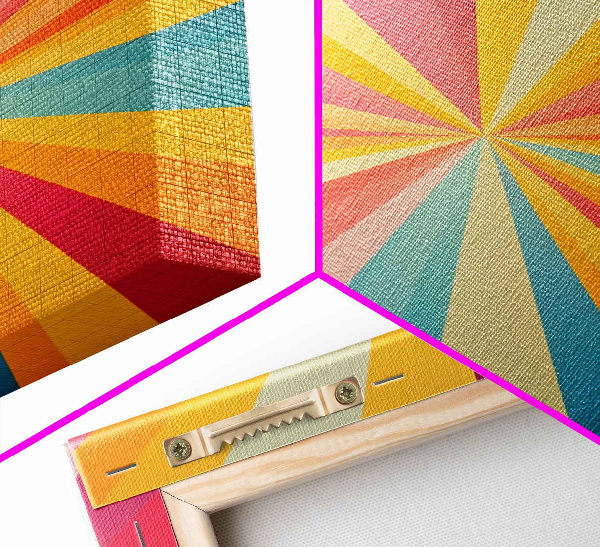 Mid Century Star Burst Canvas Print, Art Print, Retro Style Pastel Spiral Art, Modern Art, Modern Abstract Art Print, Wall Hangings