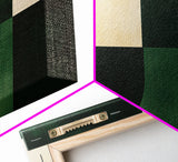 Geometric Patterns Mid-Century Modern Abstract Wall Art Canvas Print, Beautiful Emerald Green Wall Art