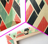 Abstract Mid Century Modern Chevrons, Framed Canvas Print, MCM Style Home Decor