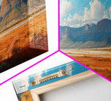 Panoramic Landscape Print Of an Arizona Desert Landscape, Framed Canvas, Rustic Farmhouse Decor, Nature Print, Minimalist Landscape Painting