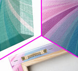 Pastel Highway Framed Canvas Print, Retro Wall Art, Mid-Century Modern Abstract Art