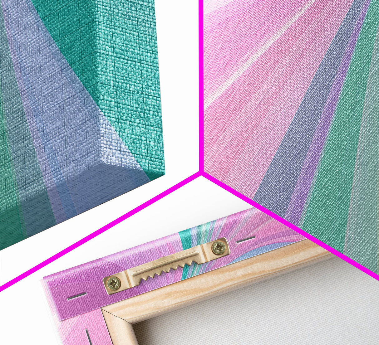 Pink and Green MCM Mid Century Modern Abstract Wall Art, 1950s Art, Retro Home Decor