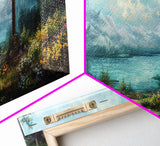 Cross In The Mountains Framed Canvas Print, Christian Faith Wall Art, Beautiful Landscape Painting